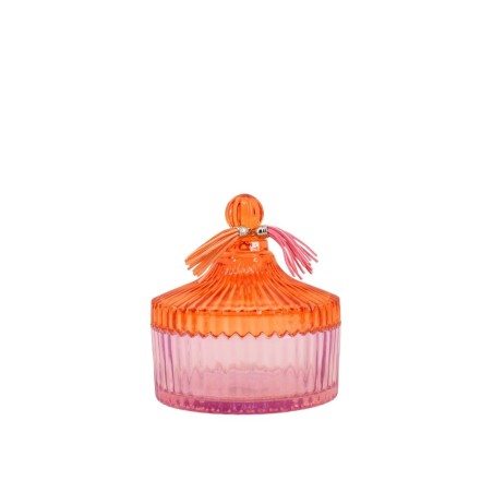 Boîte en verre coloré strié 14x15cm | Hashtag Déco