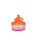 Boîte en verre coloré strié 14x15cm | Hashtag Déco