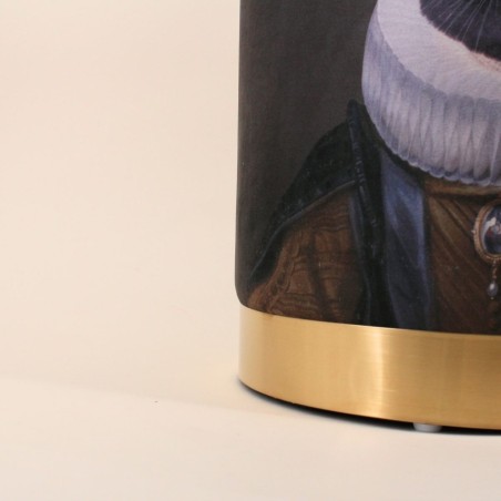 Pouf en velours vert "Queen of cats" | Hashtag Déco