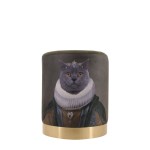 Pouf en velours vert "Queen of cats" | Hashtag Déco