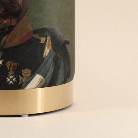 Pouf en velours vert "King of dogs" 37cm | Hashtag Déco