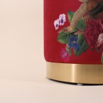 Pouf velours rouge imprimé Funky Monkey 37cm | Hashtag Déco