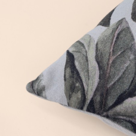 Coussin imprimé floral coton bleu 45x45 cm | Hashtag Déco