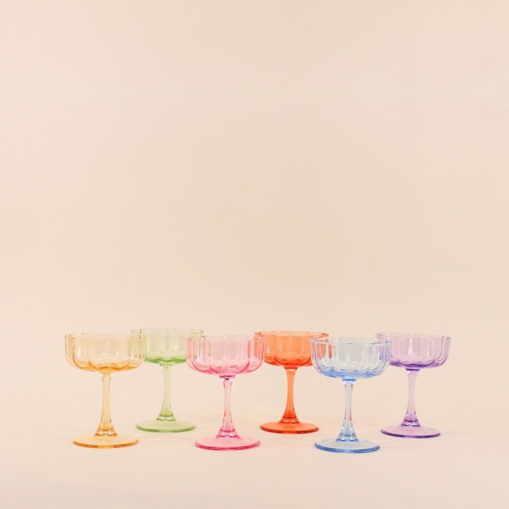 Set de 6 coupes en verre coloré pour vos réceptions | Hashtag Déco