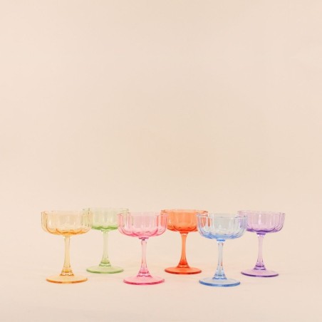 Set de 6 coupes en verre coloré pour vos réceptions | Hashtag Déco