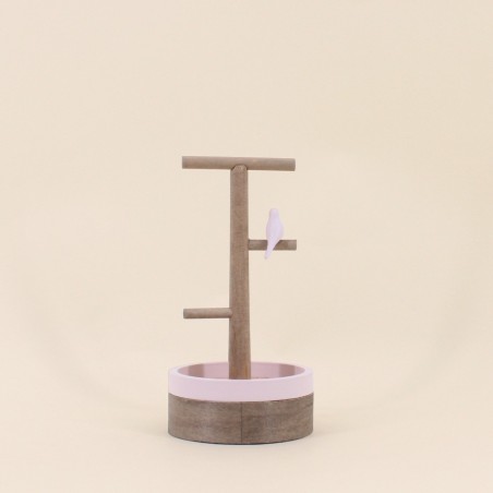 Porte bijoux en bois rose 24cm | Hashtag Déco