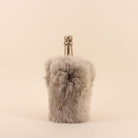 étui champagne peau de mouton beige | Hashtag Déco