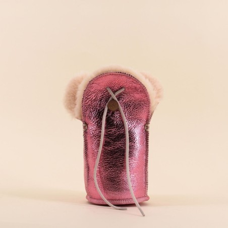 Étui champagne peau de mouton rose | Hashtag Déco