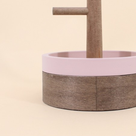 Porte bijoux en bois rose 24cm | Hashtag Déco