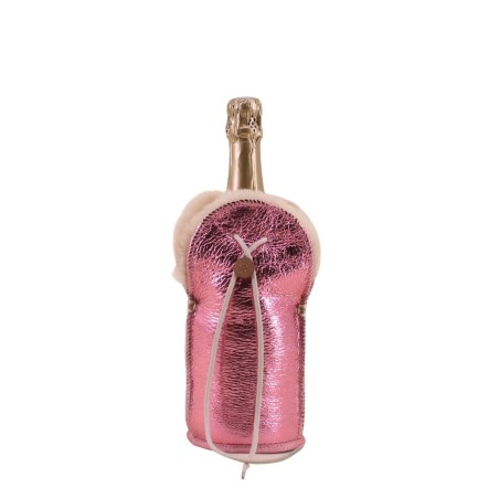 Étui champagne peau de mouton rose | Hashtag Déco