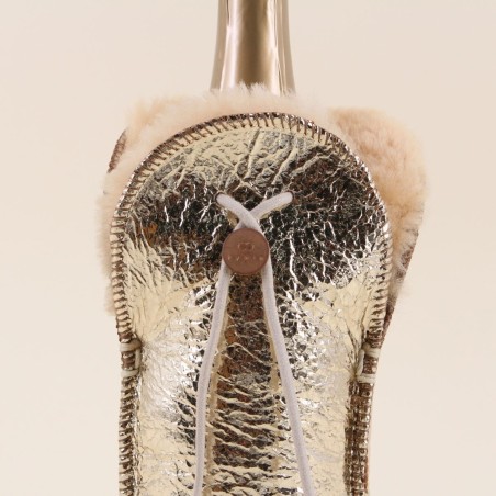 Étui champagne peau de mouton beige métallisé | Hashtag Déco