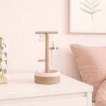 Porte bijoux en bois rose 24cm | Hashtag Déco