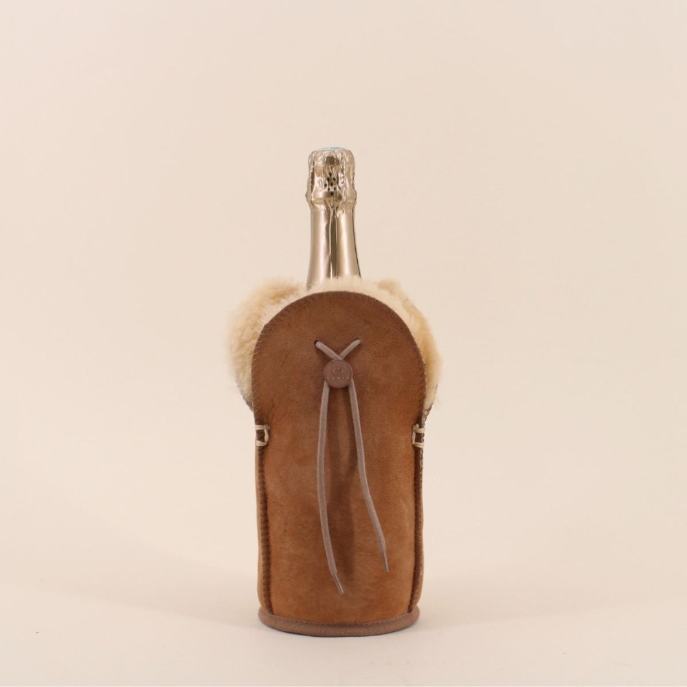 Étui champagne mouton marron élégant et isolant | Hashtag Déco