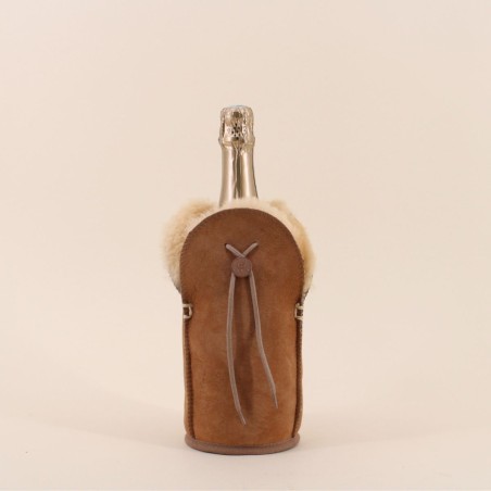 Étui champagne mouton marron élégant et isolant | Hashtag Déco