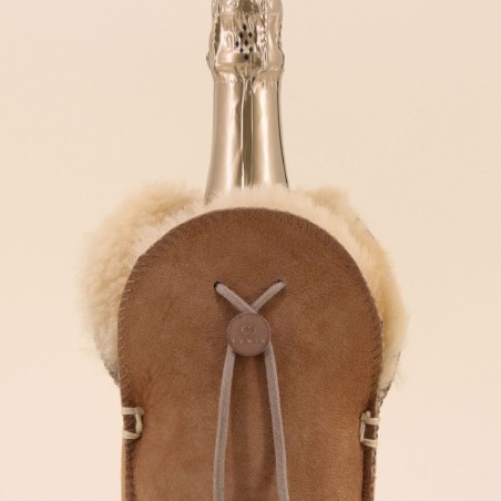 Étui champagne mouton marron élégant et isolant | Hashtag Déco