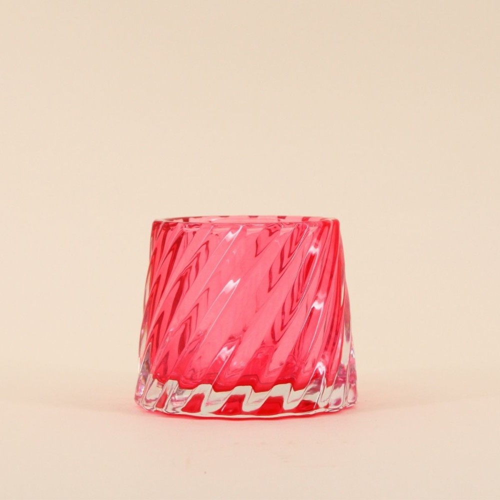 Photophore en verre facetté 14x8 cm | Hashtag Déco