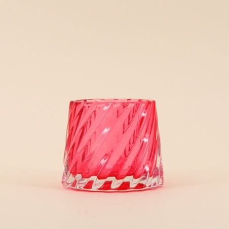 Photophore en verre facetté 14x8 cm | Hashtag Déco