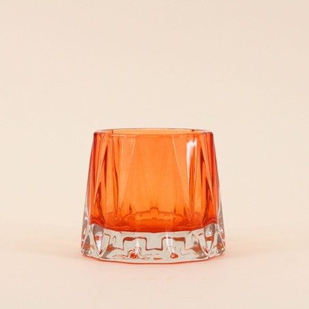 Photophore en verre facetté 14x8 cm | Hashtag Déco