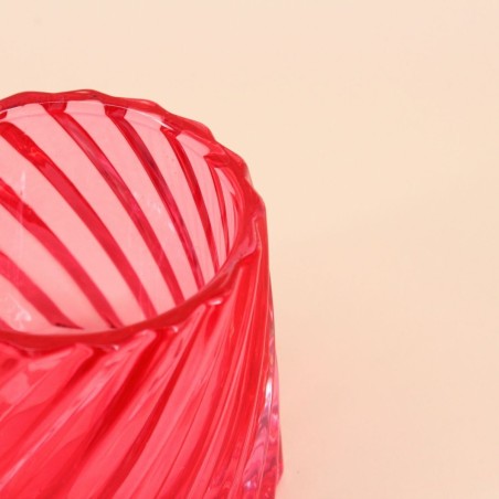 Photophore en verre facetté 14x8 cm | Hashtag Déco