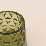 Photophore en verre facetté 14x8 cm | Hashtag Déco