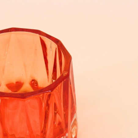 Photophore en verre facetté 14x8 cm | Hashtag Déco