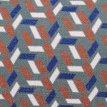 Coussin extérieur tissu motifs géométriques bleu 30x50 | Hashtag Déco