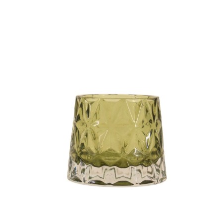 Photophore en verre facetté 14x8 cm | Hashtag Déco