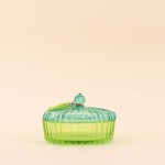 boîte en verre strié coloré 14x8cm chic et pratique | Hashtag Déco