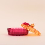 boîte en verre strié coloré 14x8cm chic et pratique | Hashtag Déco