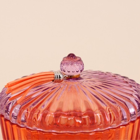 boîte en verre strié coloré 14x8cm chic et pratique | Hashtag Déco