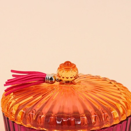 boîte en verre strié coloré 14x8cm chic et pratique | Hashtag Déco