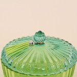 boîte en verre strié coloré 14x8cm chic et pratique | Hashtag Déco