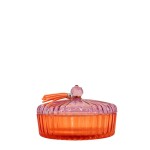 boîte en verre strié coloré 14x8cm chic et pratique | Hashtag Déco