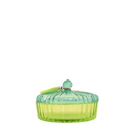 boîte en verre strié coloré 14x8cm chic et pratique | Hashtag Déco