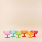 Set de 6 coupes verre coloré à facettes | Hashtag Déco