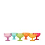 Set de 6 coupes verre coloré à facettes | Hashtag Déco