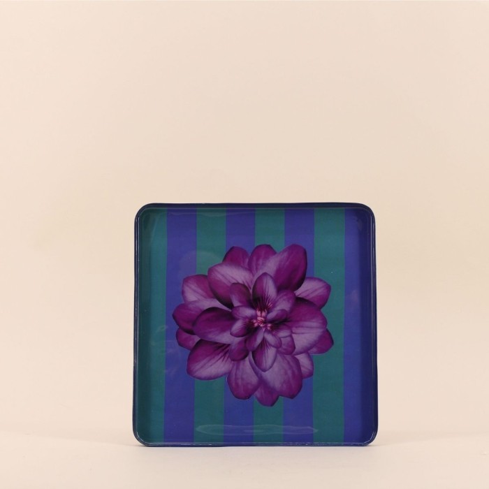Plateau en métal violet 25x25 cm | Hashtag Déco