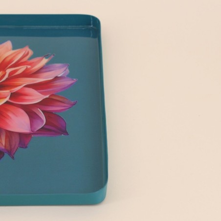 Plateau métal laqué turquoise 20x20cm | Hashtag Déco