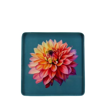 Plateau métal laqué turquoise 20x20cm | Hashtag Déco