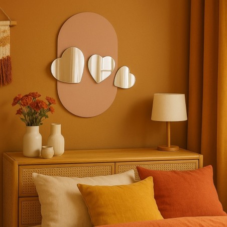 Lot de 3 miroirs coeur bois blanc | Hashtag Déco