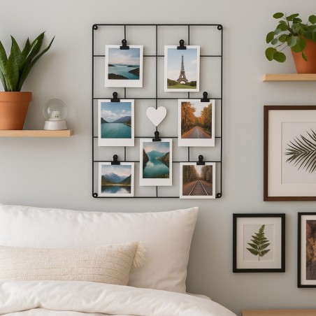 Pêle-mêle en métal noir 50x40cm | Hashtag Déco