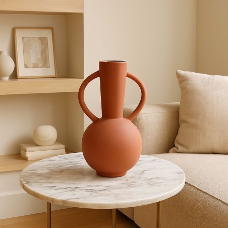 Vase double anses en céramique blanc 29cm | Hashtag Déco