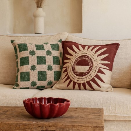 Coupe céramique alvéolée 24cm verte | Hashtag Déco