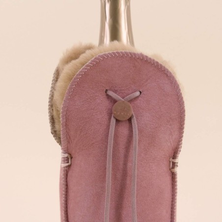 Étui champagne en peau de mouton beige | Hashtag Déco