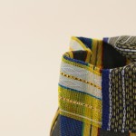 Sac shopping rayé vert en plastique 20x24x12cm | Hashtag Déco