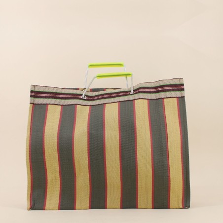 Sac shopper plastique vert "Smile everyday" | Hashtag Déco