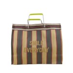 Sac shopper plastique vert "Smile everyday" | Hashtag Déco