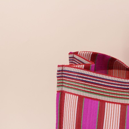 Sac shopper "Shopping queen" rose en plastique | Hashtag Déco