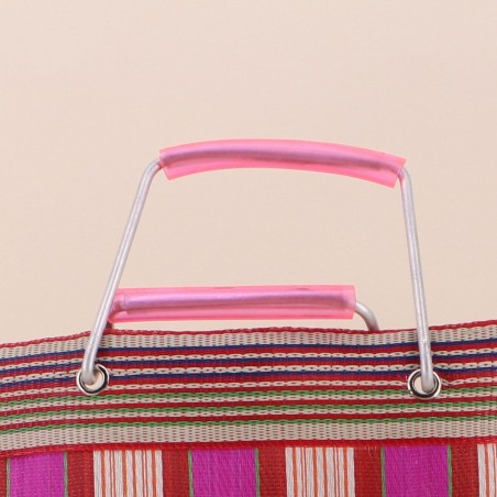 Sac shopper "Shopping queen" rose en plastique | Hashtag Déco