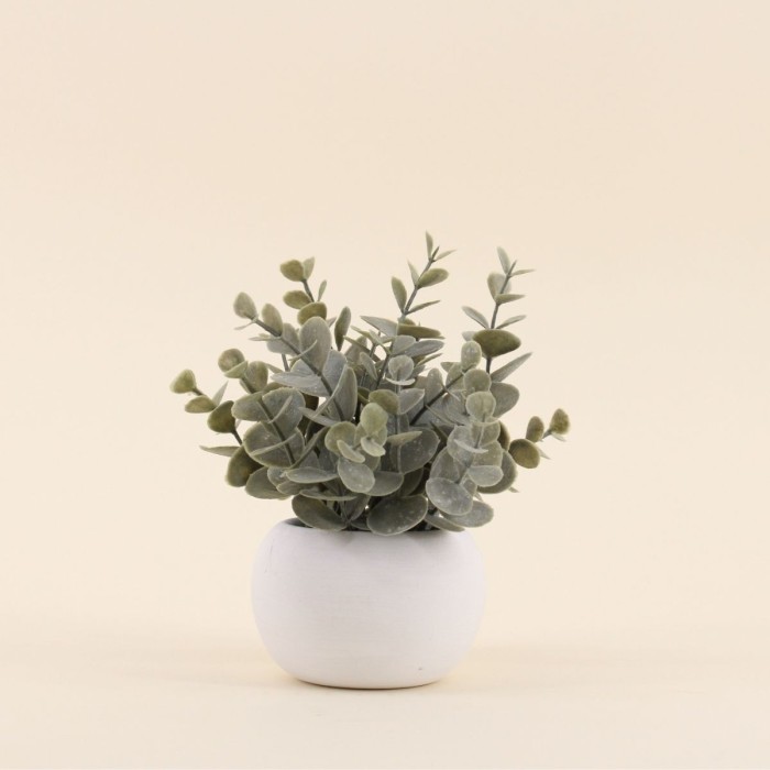 Plante artificielle en céramique blanche 18cm | Hashtag Déco